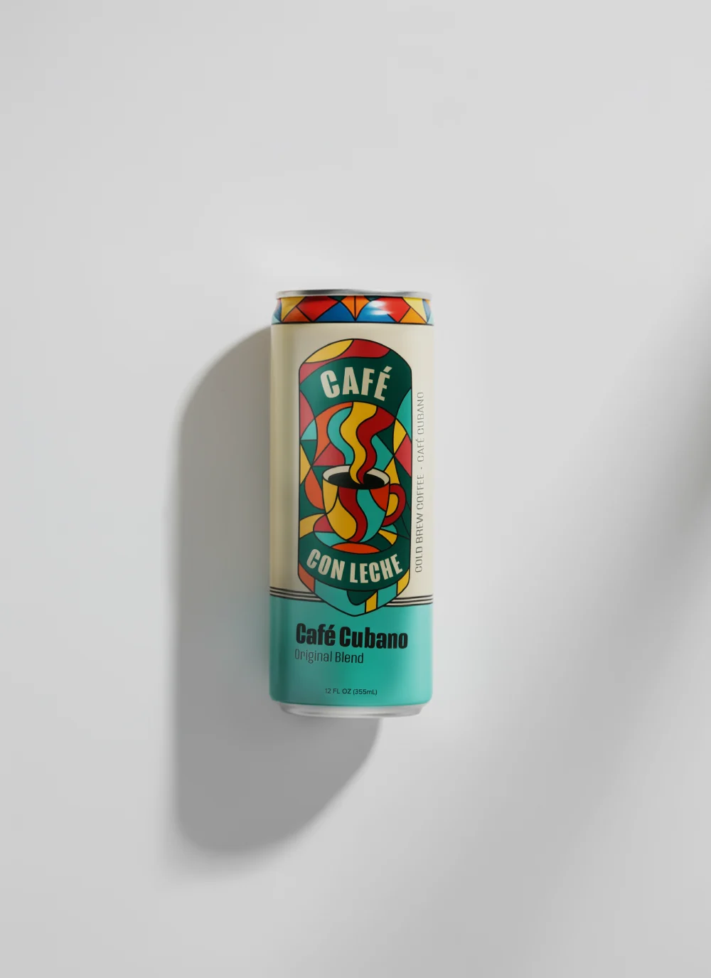 Mia Café con Leche ready-to-drink can — Café Cubano original blend in cream and teal