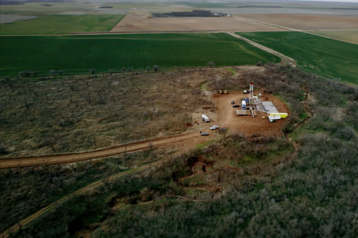 Pure Oil & Gas brand collateral — drilling ops sheet, investor itinerary, channels, and event materials