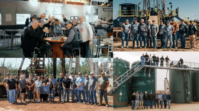 Pure Oil & Gas team and investor group shots on site